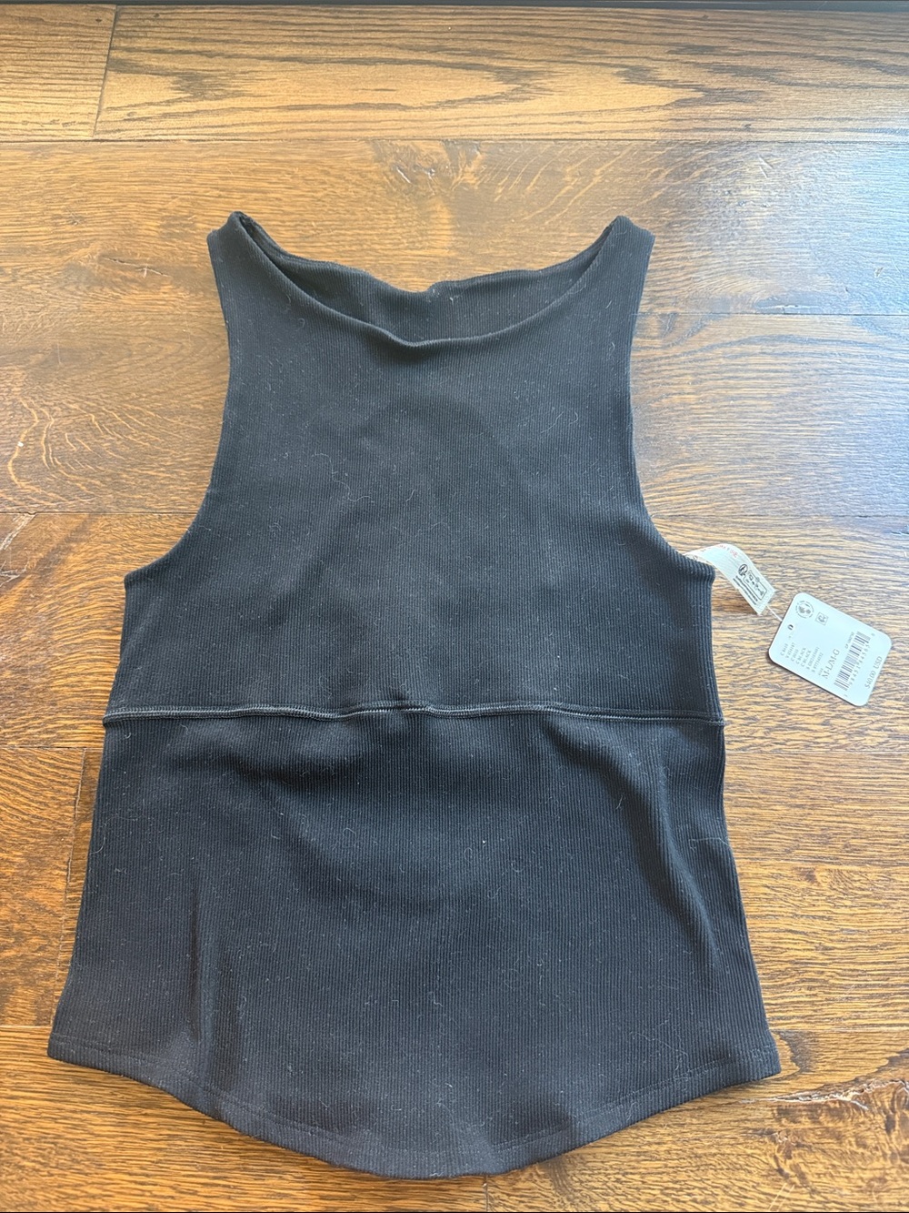FP Movement by Free People Black Ribbed Mock Neck Tank